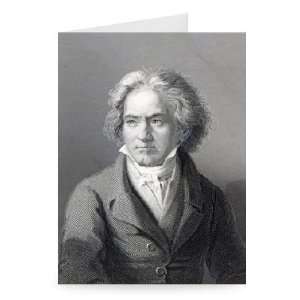 Ludwig van Beethoven, engraved by William   Greeting Card (Pack of 2 