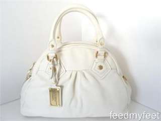 Marc by Marc Jacobs Classic Q Baby Aiden White Leather Satchel Handbag 