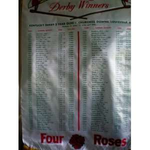 VINTAGE Kentucky Derby Winners 1875   1975 Banner    approx. 22 by 33 