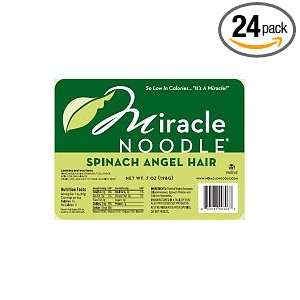Miracle Noodle, Spinach Angel Hair   24: Grocery & Gourmet Food