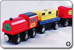 Six piece freight train with cargo provides hours of loading and 