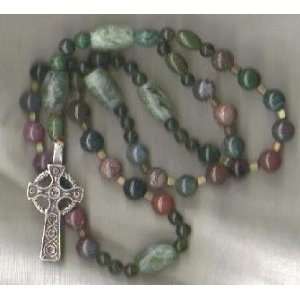  Anglican Prayer Beads of Fancy Jasper with Celtic Cross 