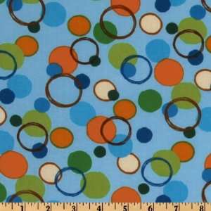  44 Wide Animal Party Too Circles Baby Blue Fabric By 