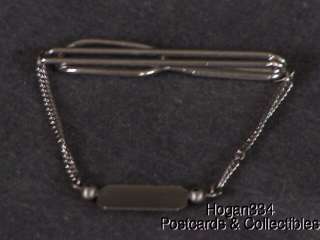 Vintage Sterling Swank Tie Clip Clasp with Chain & VJK  