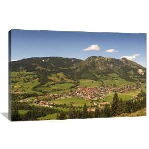  Bad Hindelang, Bavaria Town Panoramic   Gallery Wrapped 
