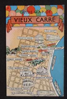   Map of Vieux Carre Landmarks New Orleans LA Orleans Co Postcard  