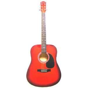  41 Inch Red Sunburst Acoustic Guitar Without Accessories 