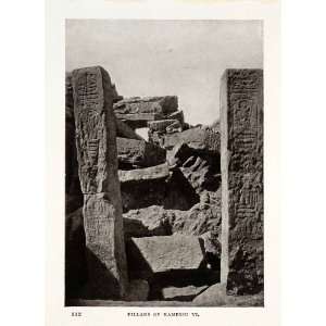  1906 Print Pillars Ramessu Sinai Egypt Archeology Geology 