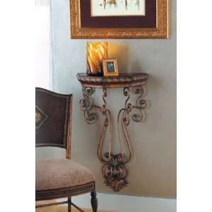  Casa Cristina Wall Table with Scroll Pattern in Antique 