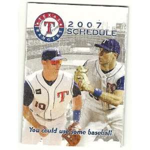  2007 Texas Rangers Pocket Schedule Sked 