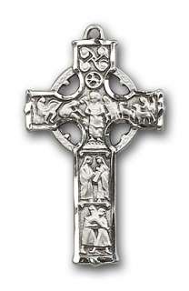 Sterling Silver Antiqued Vintage Celtic Cross Pendant A  