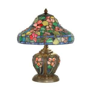   Eden Table Lamp, Antique Bronze and Art Glass Shade