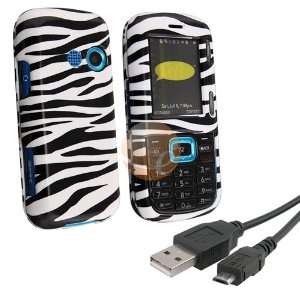  White / Black Zebra Snap on Case + USB Data / Charging 