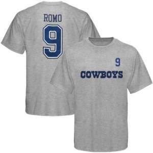 Mens Dallas Cowboys Tony Romo #9 Ash Game Gear Short Sleeve Player T 