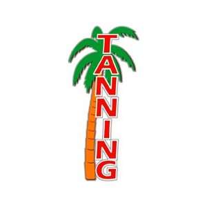  Tanning w/ Palm Tree Window Cling Sign 