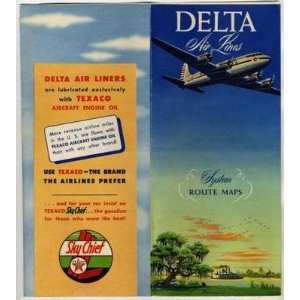  Delta Air Lines System Route Maps 1950 Texaco: Everything 
