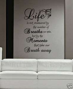 VINYL REMOVABLE STICKER DECAL QUOTES NEW LIFE MOMENTS  