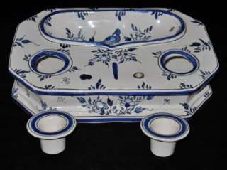 Hand Painted Porcelain Ink Well, Made in France Inkwell  