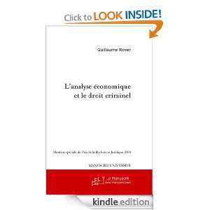 analyse économique et le droit criminel (French Edition) Guillaume 