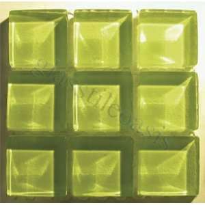  Sour Apple 1 x 1 Green Crystile Solids Glossy Glass Tile 