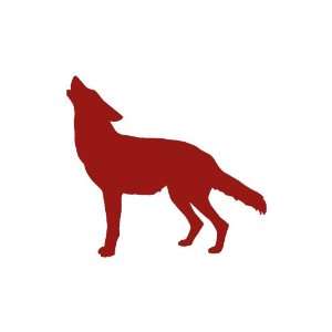  Wolf Howling BURGANDY Vinyl window decal sticker Office 