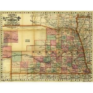  1878 Crams rail road and township map of Nebraska