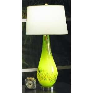  Lite Source Daide Green Art Glass Table Lamp