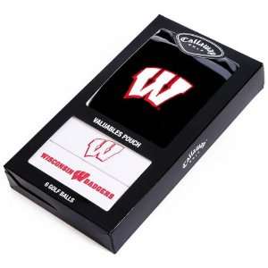  Wisconsin Badgers Valuables Pouch and 6 Golf Ball Set 