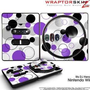 DJ Hero Skin Lots Of Dots Purple on White fits Nintendo Wii DJ Heros 