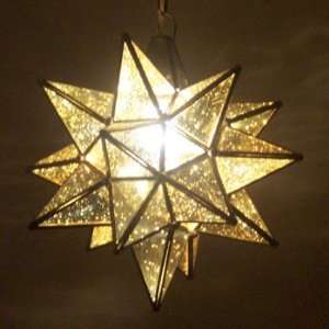 Moravian Star 14.5 Mirrored Glass Pendant Lamp Light   Even