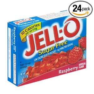 Kraft Jell O Sugar Free Gelatin Dessert, Raspberry, 0.6 Ounce Boxes 