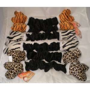  6 Plush Dog Play Pull Squeak Toy Zebra Tiger Leopard: Pet 