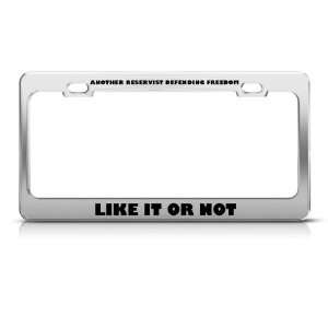 Army Reserve Defending Freedom Military license plate frame Stainless