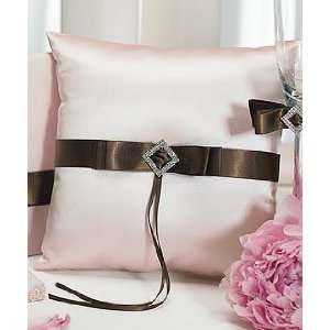  Brown and Pink Wedding Ring Pillow   Chocolate and 