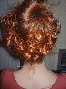 HAIR EXTENSION RED SCRUNCHIE UPDO CURLY FIRE COPPER RED TWIST ON 