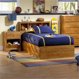 South Shore Amesbury Kids Twin Wood Captains Bed 3 Piece Bedroom Set 
