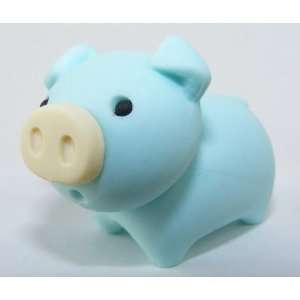  Blue Pig Japanese Animal Erasers. 2 Pack Baby