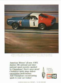 1968 AMERICAN MOTORS CRAIG BREEDLOVE AMX **ORIGINAL AD  