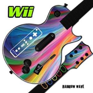   Decal Cover for GUITAR HERO 3 III Nintendo Wii Les Paul   Rainbow Wave