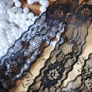   Wide Thin Black Lace Cotton Material for Art Projects