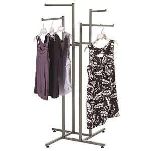  Raw Steel 4 Way Boutique Rack With Straight Arms