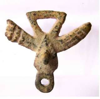 Ancient Roman bronze phallus amulet pendant  