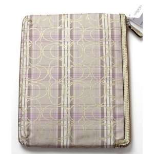  Coach Signature Stripe Tablet Padded Sleeve/iPad Sleeve 