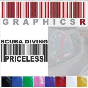  Sticker Decal Graphic   Barcode UPC Priceless Scuba Diving 