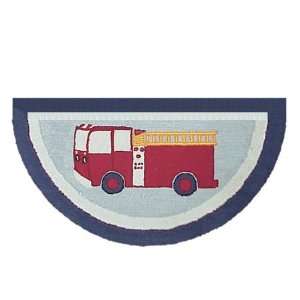  Fire Truck Fire Place Rug 36 Half Circle