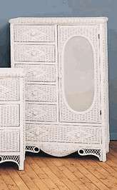   Wicker Furniture Charlotte Six Drawer Dresser w/mirrored Door #DRC708