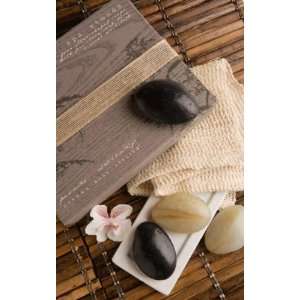  Rose Atelier Spa Stone Soaps with Porcelain Soap Dish and Sisal Wash 