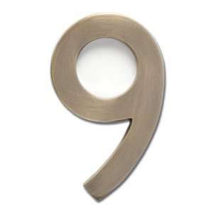 Architectural House Numbers with Antique Brass Finish   9 