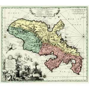 MARTINIQUE WINWARD ISLANDS MAP CIRCA 1735