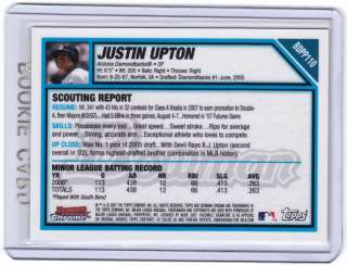 2007 Bowman Chrome Draft Futures Game Prospects #BDPP110 Justin Upton